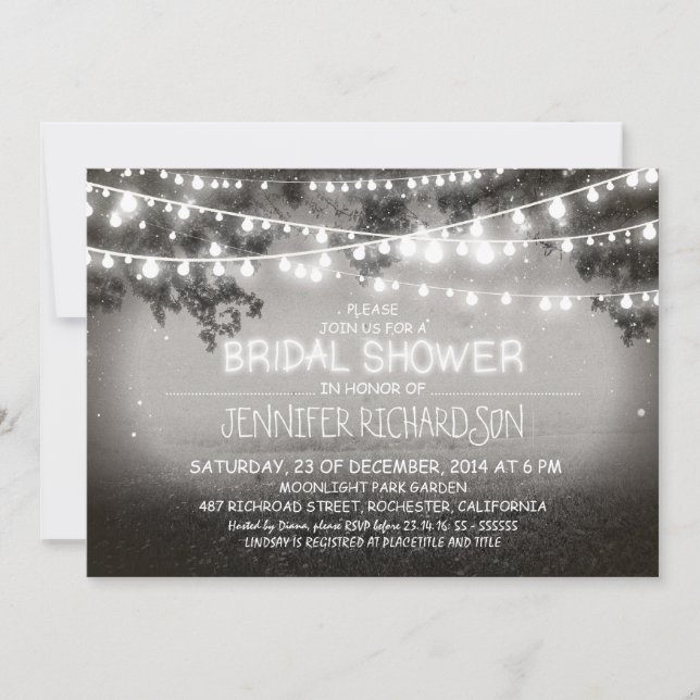 lumières de nuit rustiques invitations à la douche (Devant)