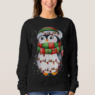Lumières de pingouin Santa Chapeau Sweat Arbre de