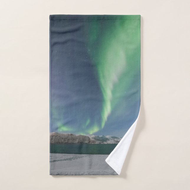 Lumières du Nord en Norvège (Serviette à main)