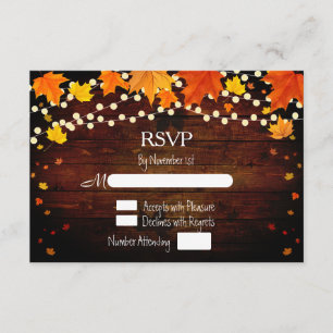 Lumières et feuille rustiques RSVP de ficelle