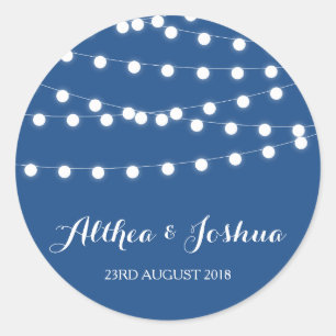 Lumières Fée Blanche   Stickers mariage bleu