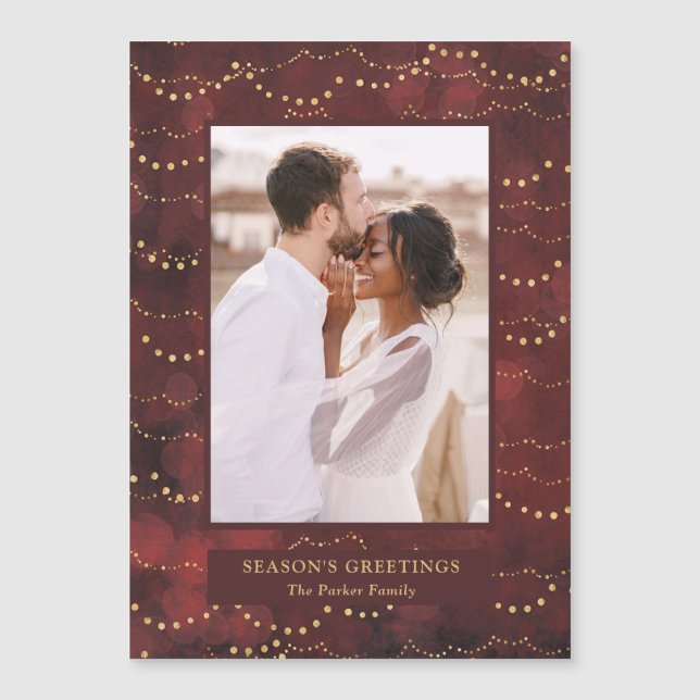 Lumières Fée Or Élégante Carte Magnétique Une Phot (Devant)