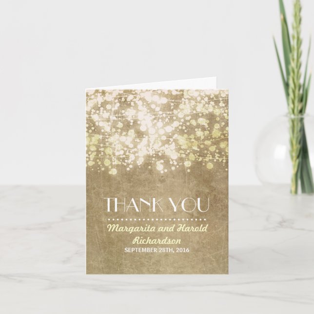 lumières féériques vintage cartes de remerciement  (Devant)