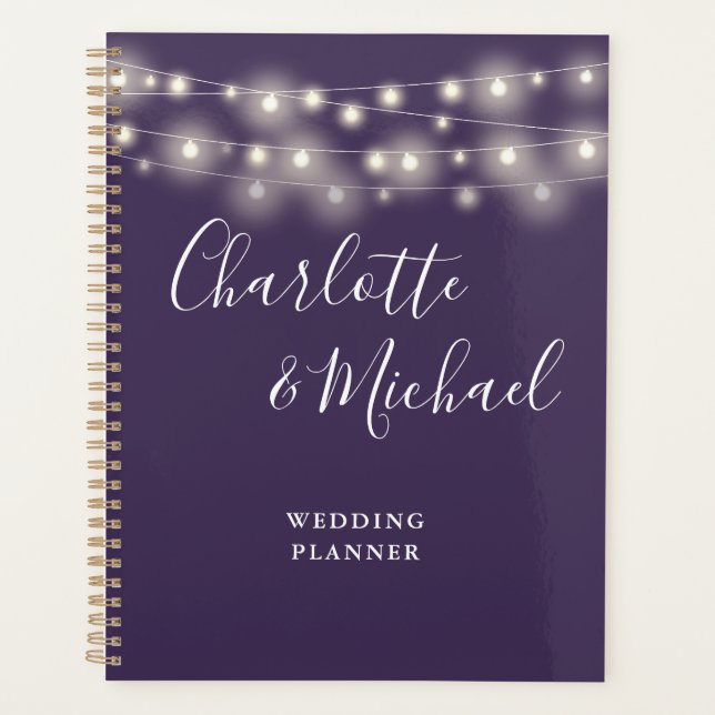 Lumières Guirlande Mariage Violet Signature Script (Devant)