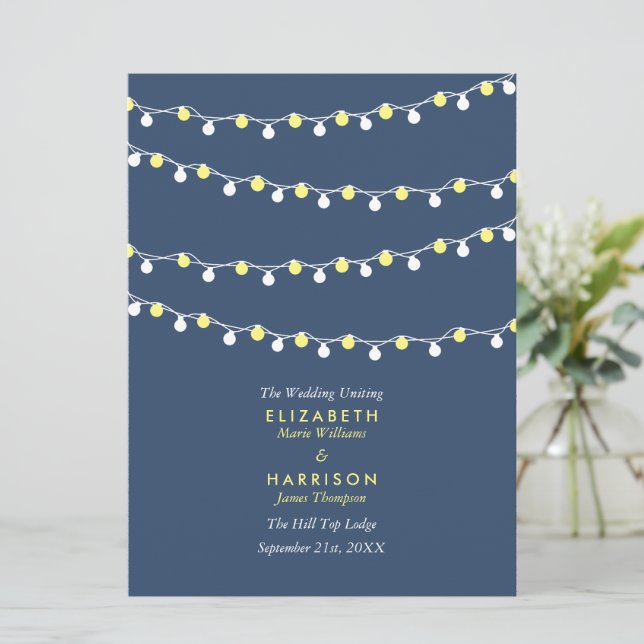 Lumières Guirlandes, Programme de Mariage Jaune &  (Debout devant)