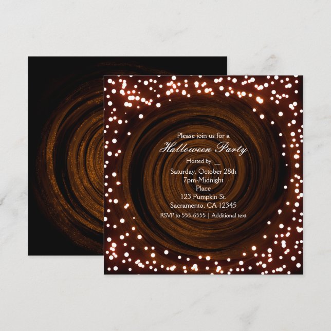 Lumières Halloween noires et orange Invitations de (Devant / Derrière)