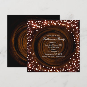 Lumières Halloween noires et orange Invitations de
