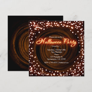 Lumières Halloween noires et orange Invitations de