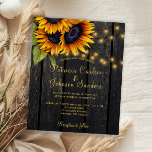 Lumières rustiques tournesol grange bois mariage b