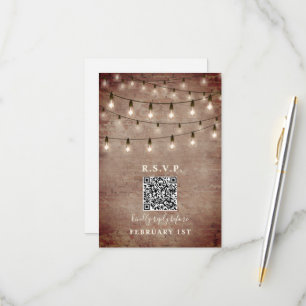 Lumières Vintage Briques Mariage QR RSVP