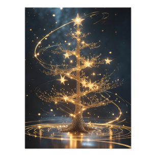 Lumina Arbor - Etheal Golden Tree Poster