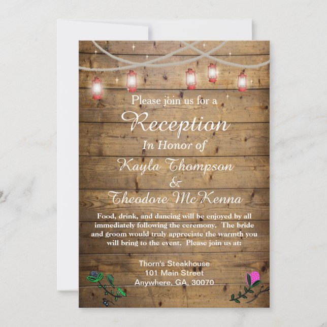 Luminaire Rustique Lanterne Carte de réception de  (Devant)