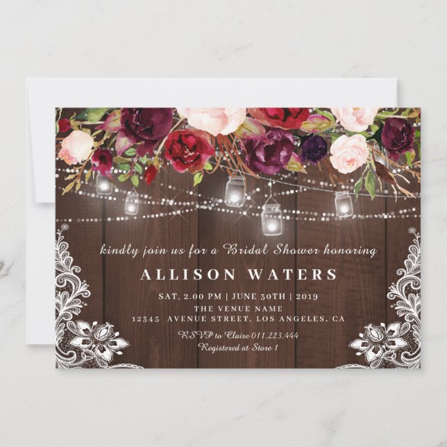 Luminaires à cordes rustiques invitation à la douc (Devant)