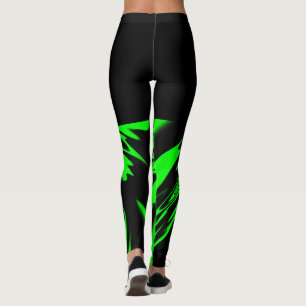 Lumineuse citron vert et noir design Leggings