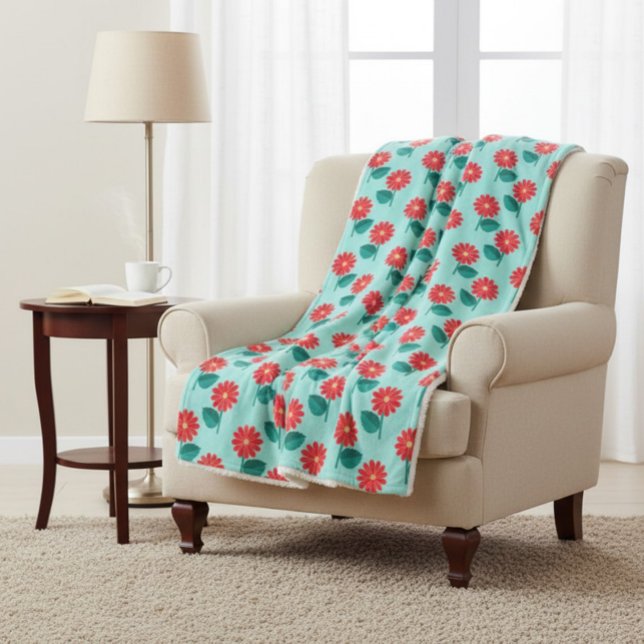 Lumineuse couverture de sherpa fleurie (Créateur téléchargé)