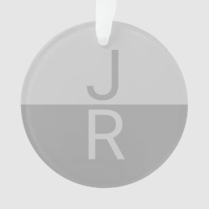 Lumineuses Gris & Gris Initiales Modernes Monogram