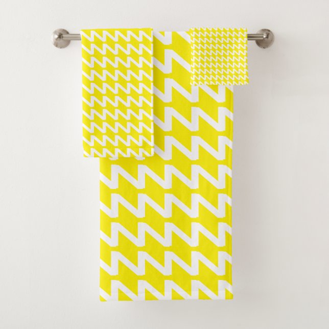 Lumineux Jaune et blanc Moderne Vagues Sharp (En situation)