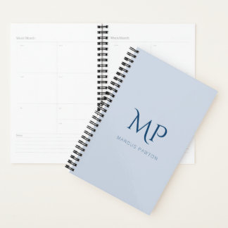 Luminosité Blue Custom Monogramme 2026 Planner