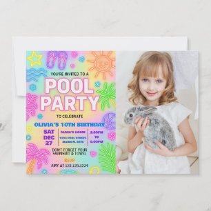 Luminosité dans l'obscurité Pool Party Invitation