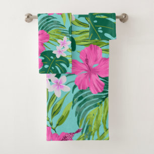 Luna Hibiscus Garden Hawaiian - Rose et Turq