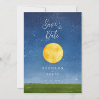 LUNA Invitation Save The Date / Lune aquarelle