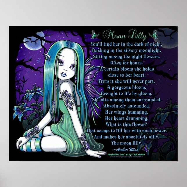 Luna Moon Lilly Goth Myka Jelina Poster de poésie  (Devant)