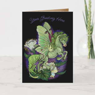 Luna Moth Fairy Horse Carte de vacances