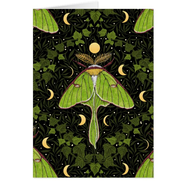 Luna moth, phases de lune et damas de lierre 2 (Devant)