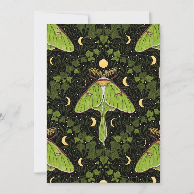 Luna moth, phases de lune et damas de lierre 2 (Devant)