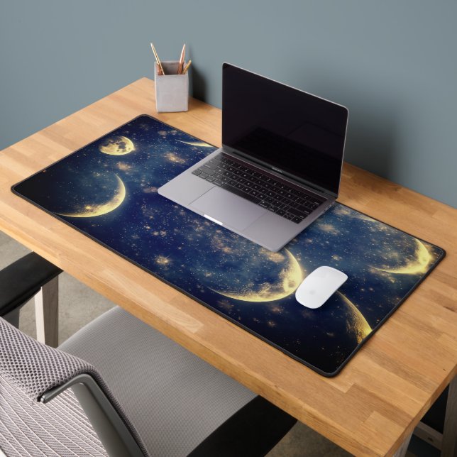 Lunar Glow Desk mat Night Sky Design (Bureau 2)