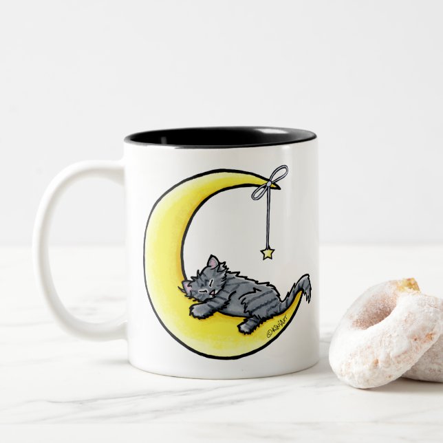 Lunar Love Tabby Chat Mug (Avec donut)