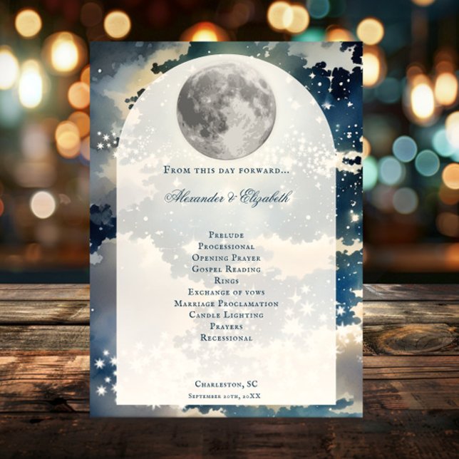Lunar Night Sky Wedding Programme (Lunar Night Sky Wedding Program)