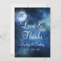 Lunar Sky Pleine lune Stars Mariage Amour et Merci