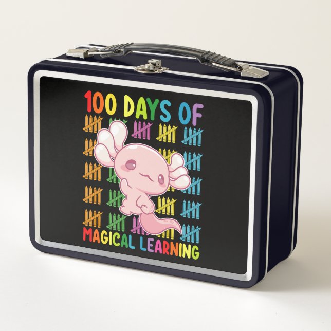 Lunch Box 100 Jours d'apprentissage magique École de l'axolo (Devant)