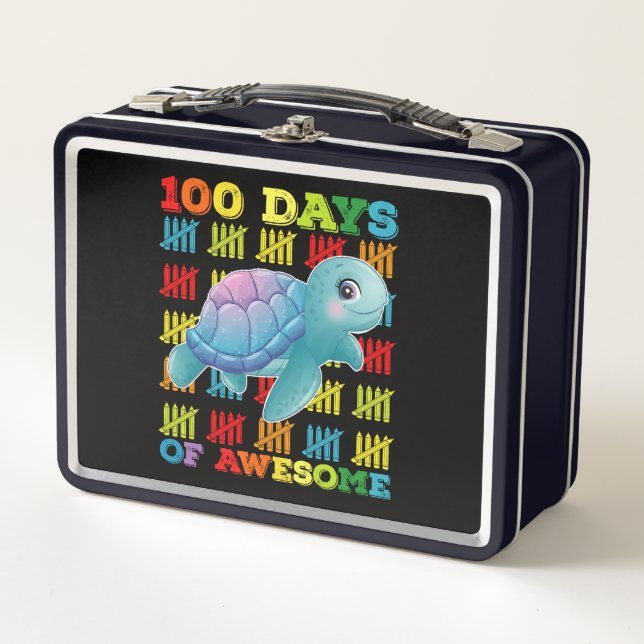 Lunch Box 100 jours de tortue géniale 100e jour d'école (Devant)