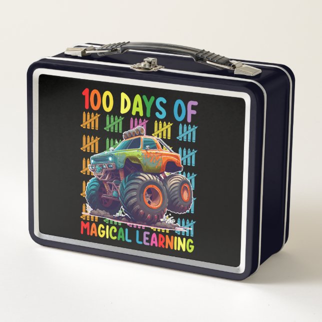 Lunch Box 100 jours d'école de camion monstre d'apprentissag (Devant)