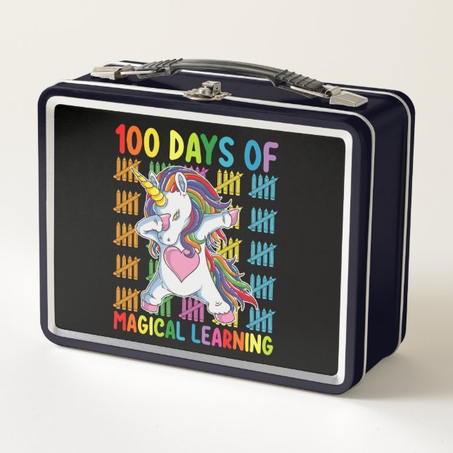 Lunch Box 100 Jours d'école de licorne d'apprentissage magiq (Devant)