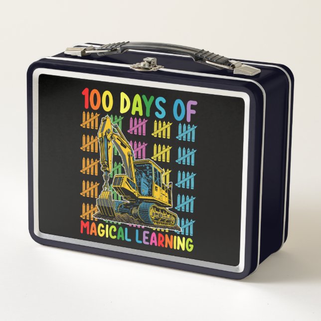 Lunch Box 100 Jours d'école de pelles mécaniques d'apprentis (Devant)