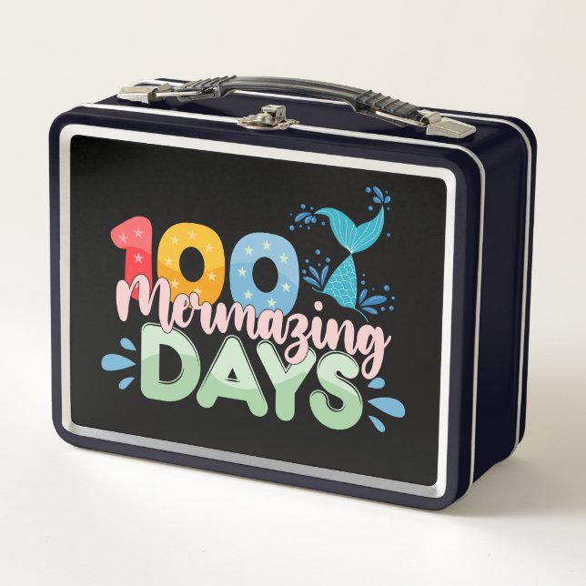 Lunch Box 100 jours mermorables 100e jour d'école sirène (Devant)