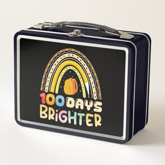 Lunch Box 100 jours plus lumineux 100e jour d'école enseigna (Devant)