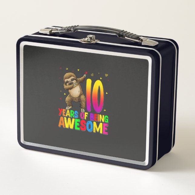 Lunch Box 10 Years Old Birthday Sloth Dabbing 10th Birthday  (Devant)