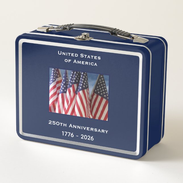 Lunch Box 250e anniversaire USA Patriotic American Flags (Devant)