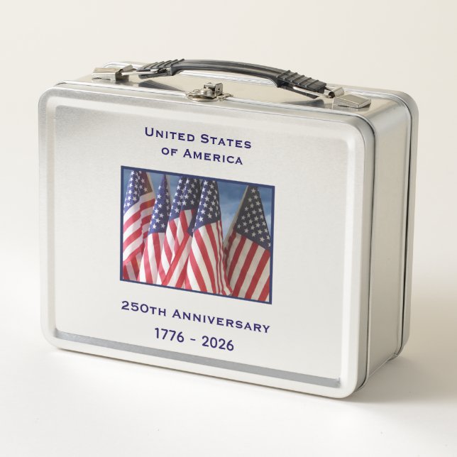 Lunch Box 250e anniversaire USA Patriotic American Flags (Devant)