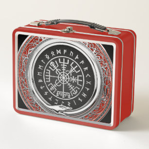 Lunch Box [400] Vegvisir - Viking Silver Magic Runic Compass