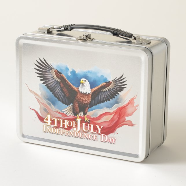 Lunch Box 4 juillet Aigle – Conception d'art patriotique (Devant)