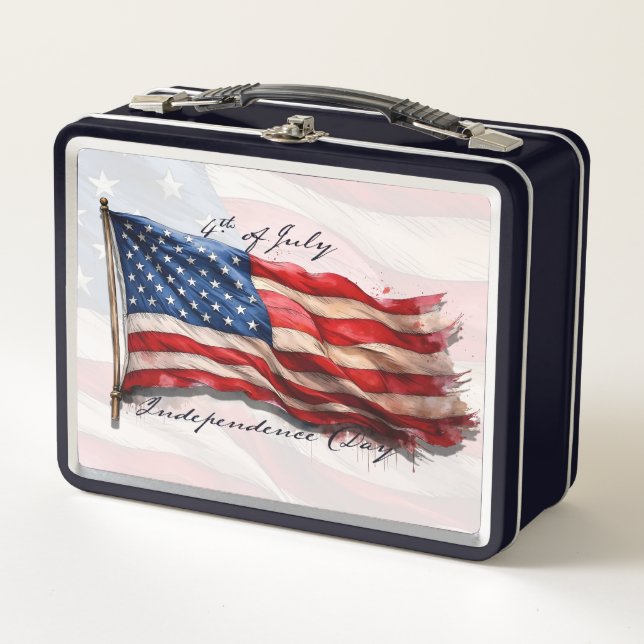 Lunch Box 4 juillet – Célébrez avec le drapeau américain (Devant)