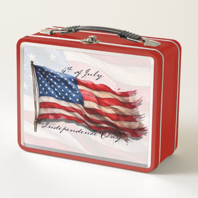 Lunch Box 4 juillet – Célébrez avec le drapeau américain (Devant)