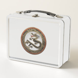 Lunch Box [500] Dragon oriental sacré noir et or