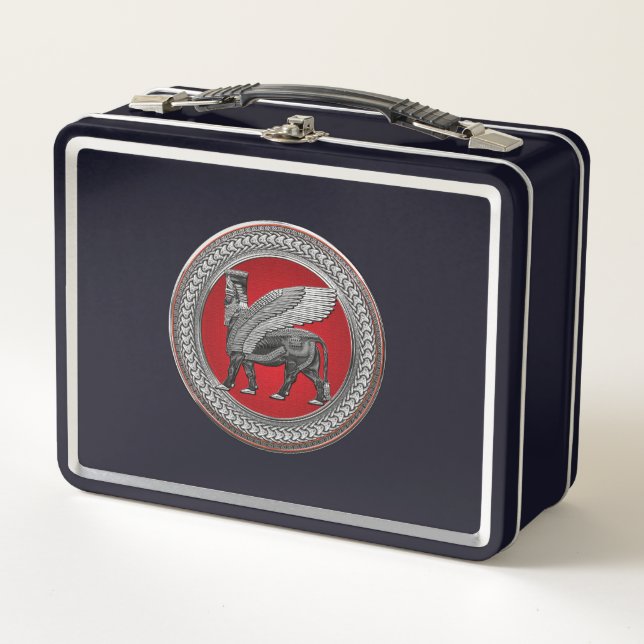 Lunch Box [500] Taureau ailé assyrien : Argent et lamassu no (Devant)