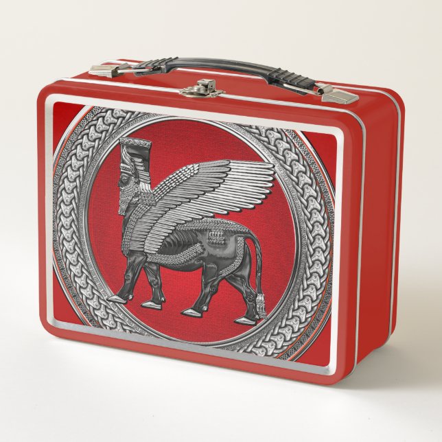 Lunch Box [500] Taureau ailé assyrien : Argent et lamassu no (Devant)